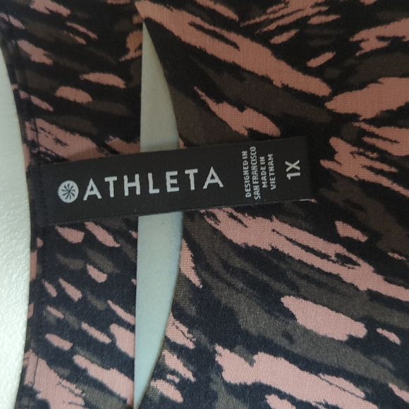 NWT Women's Athleta Santorini Thera Print Dress. Green, blush, & black. Sz 1x - Picture 2 of 7